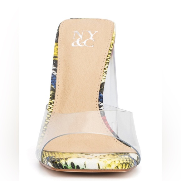 NEW YORK & COMPANY Heather Multi Color Clear Block Heel Mules Size 7 NWOB - Picture 7 of 7